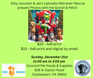 Photos with the Grinch and Pets @Concord Pets Foods & Supplies in Doylestown @ Concord Pet Foods & Supplies
